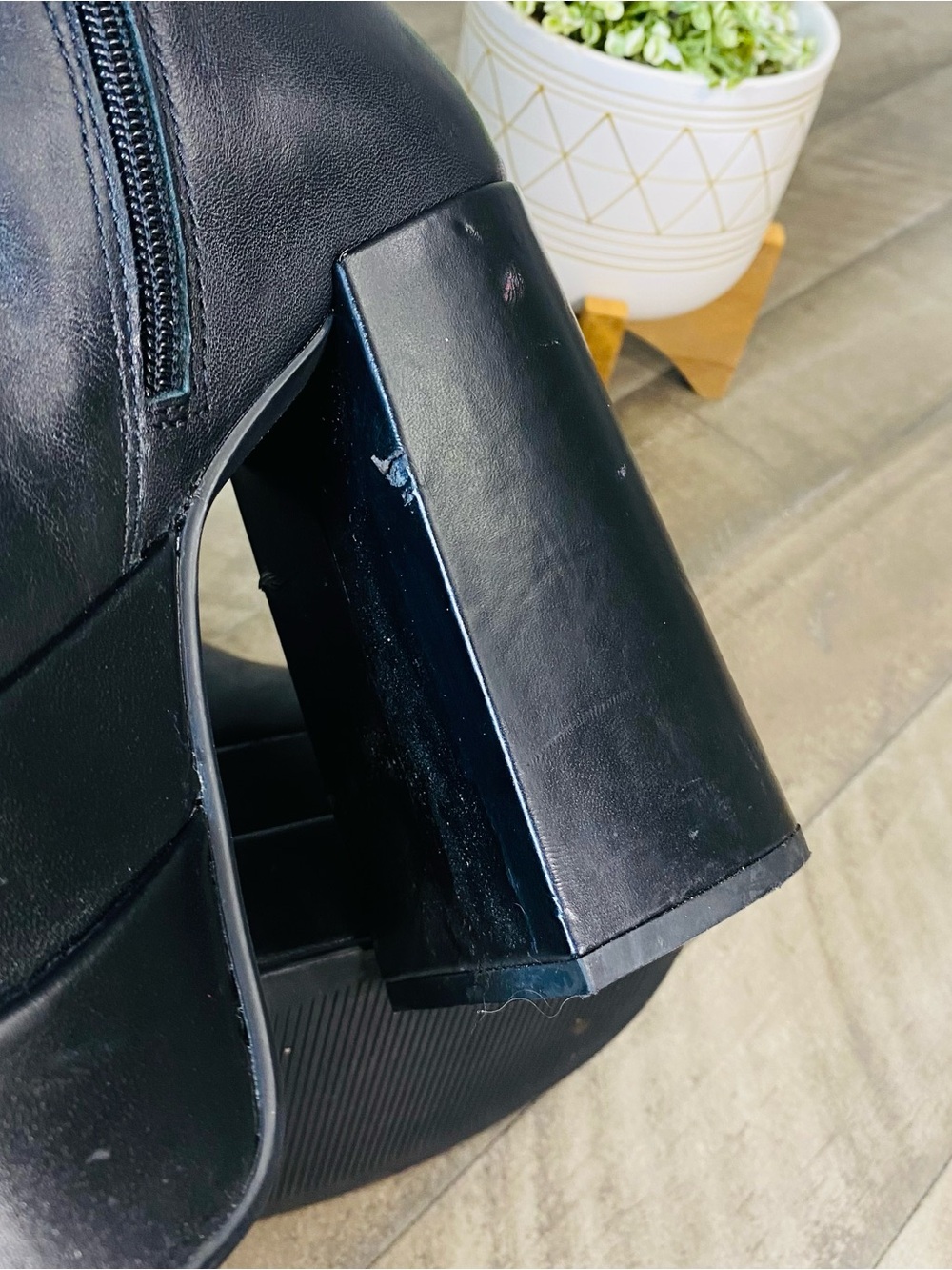 Steve Madden Cobra Black Leather Double Platform Heeled Boots Women's Size 8 - Picture 8 of 9